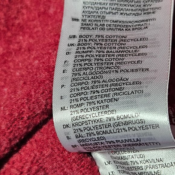 Adidas Red Hoodie Mens Size Large Pullover Sweatshirt Kangaroo Pocket Activewear - Picture 5 of 6